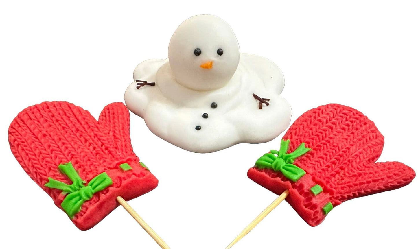 Set med 3 ätliga sockerdekorationer, Christmas Nati Shop