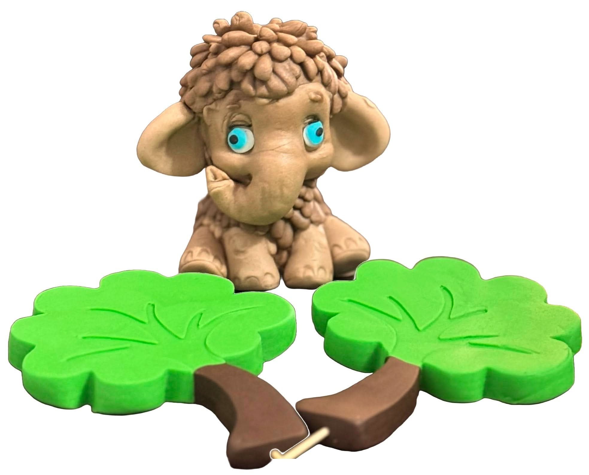 Set med 3 ätliga sockerdekorationer, Elefant Sugar Paste Decorations Nati Shop