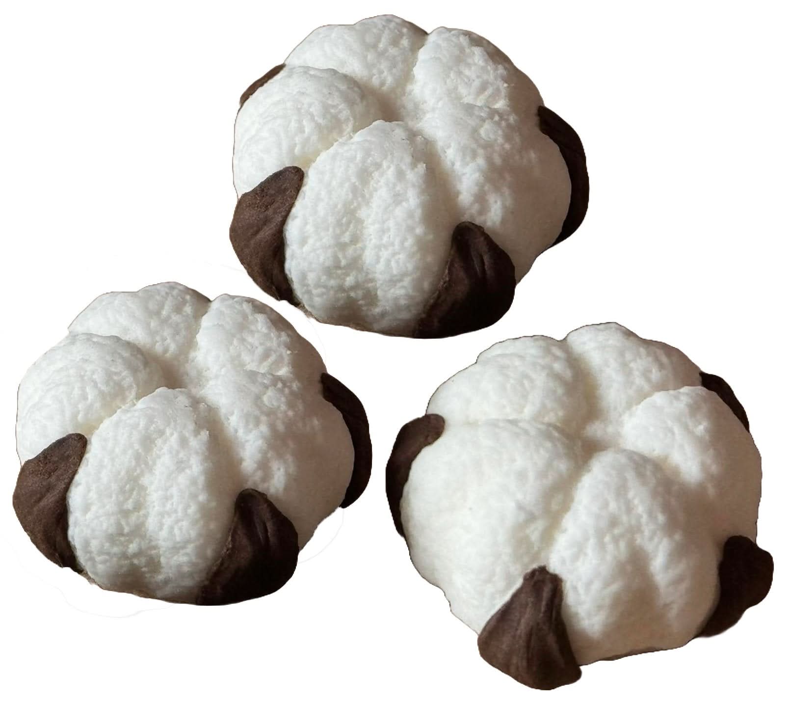 Set med 3 ätliga sockerdekorationer, bomullsblommor Dekorationer från Sugar Paste Nati Shop