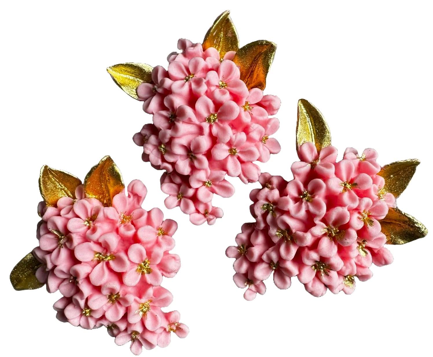 Set med 3 ätliga sockerdekorationer, Lila blommor Dekorationer från Sugar Paste Nati Shop
