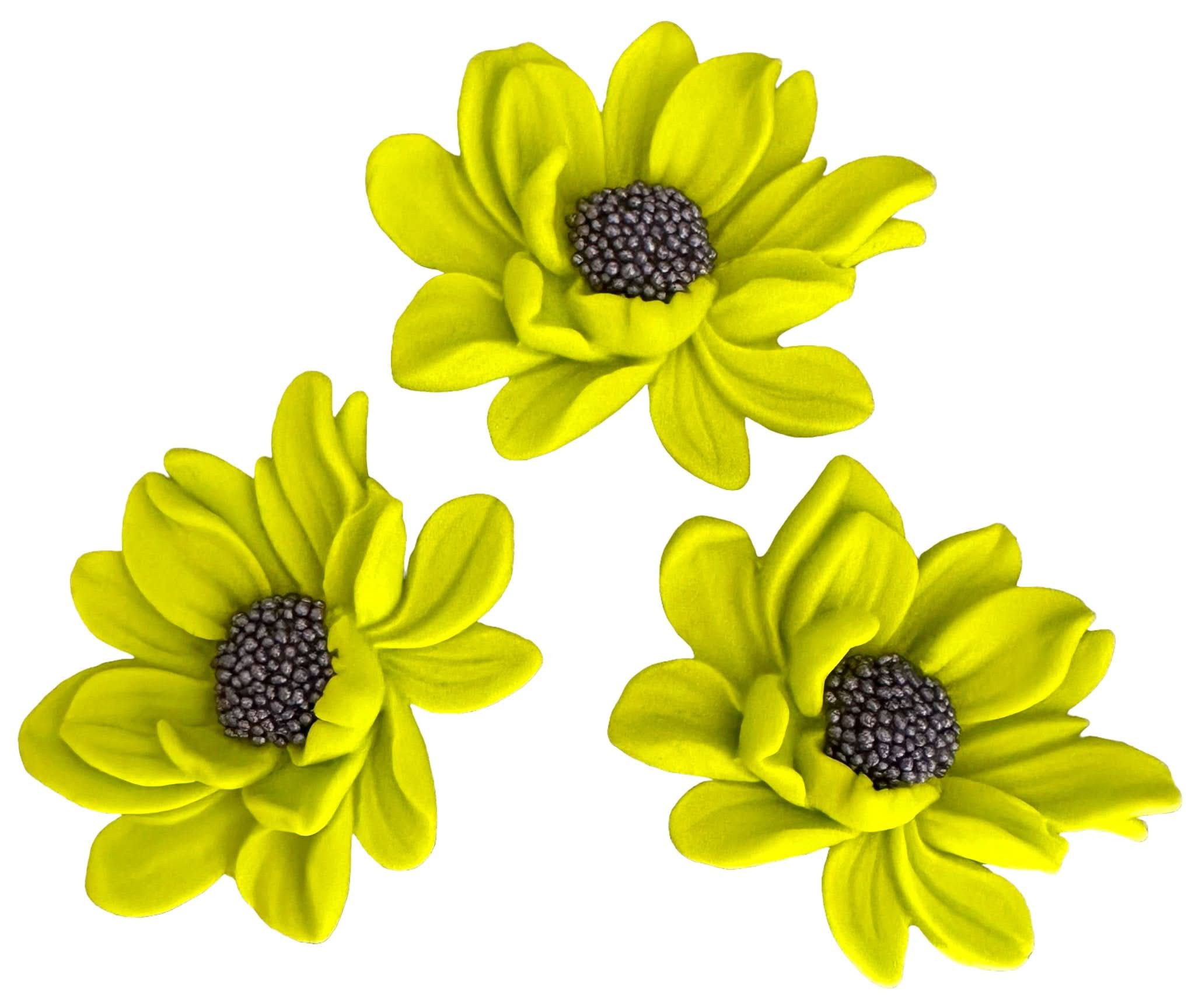 Set med 3 ätliga sockerdekorationer, Gröna blommor Dekorationer från Sugar Paste Nati Shop
