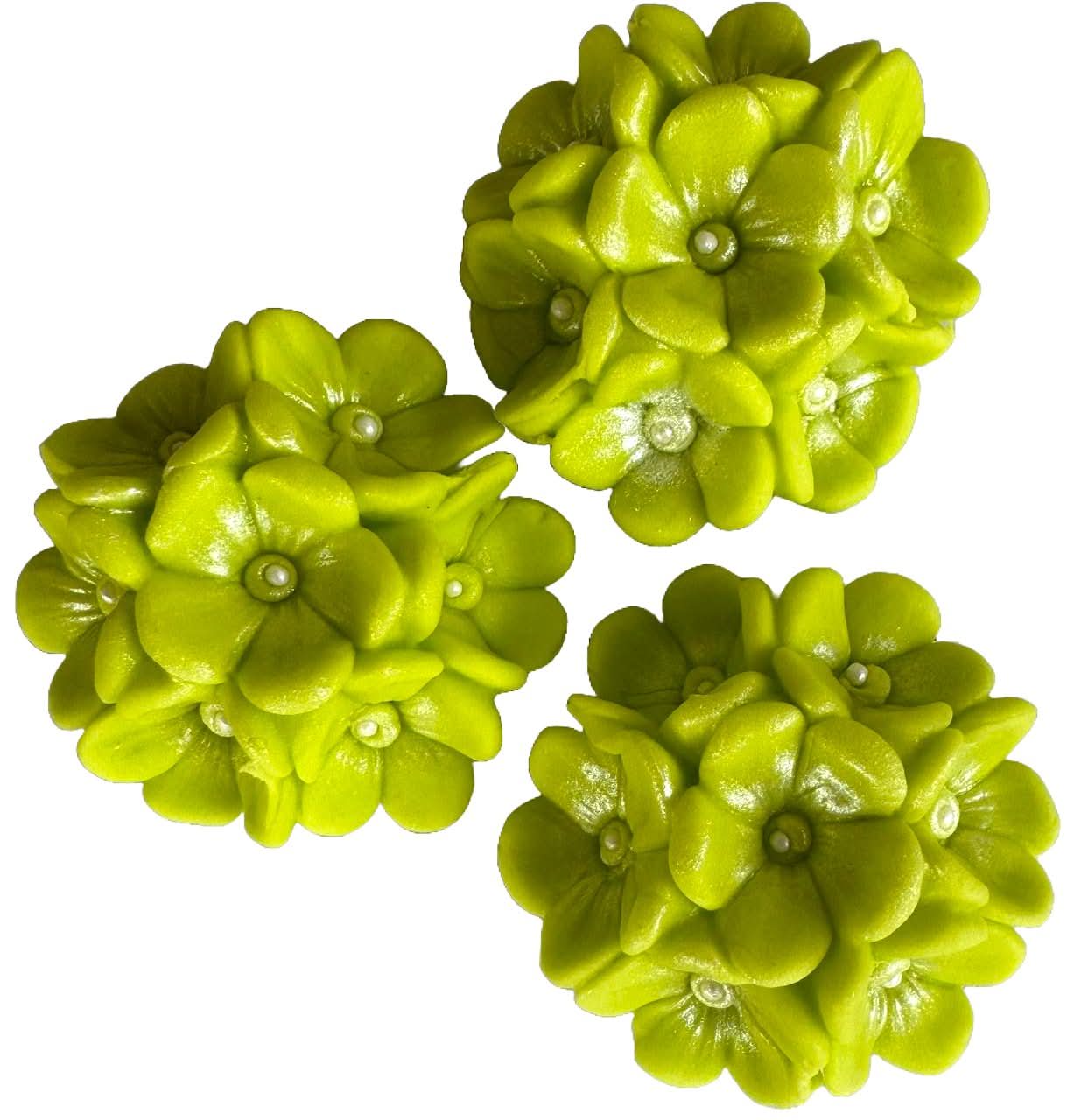 Set med 3 ätliga sockerdekorationer, Gröna blommor Dekorationer från Sugar Paste Nati Shop