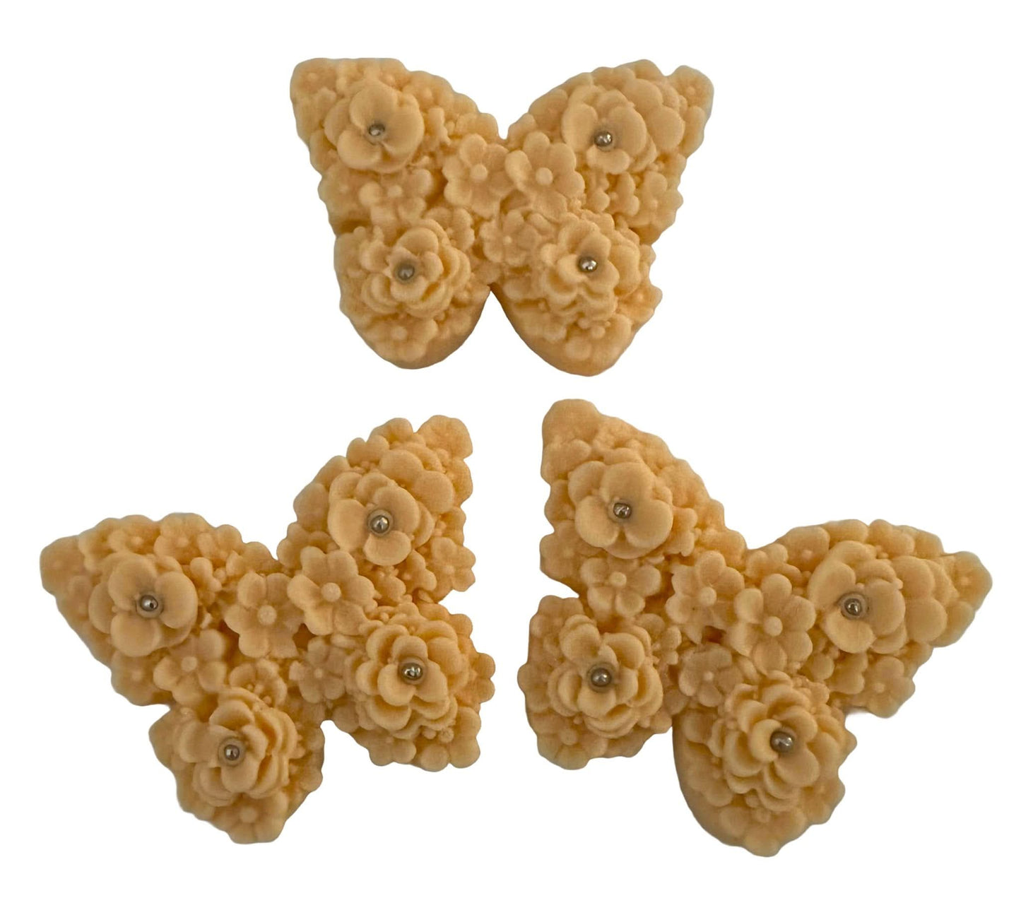 Set med 3 ätliga sockerdekorationer, Laxfjärilar Sugar Paste Decorations Nati Shop