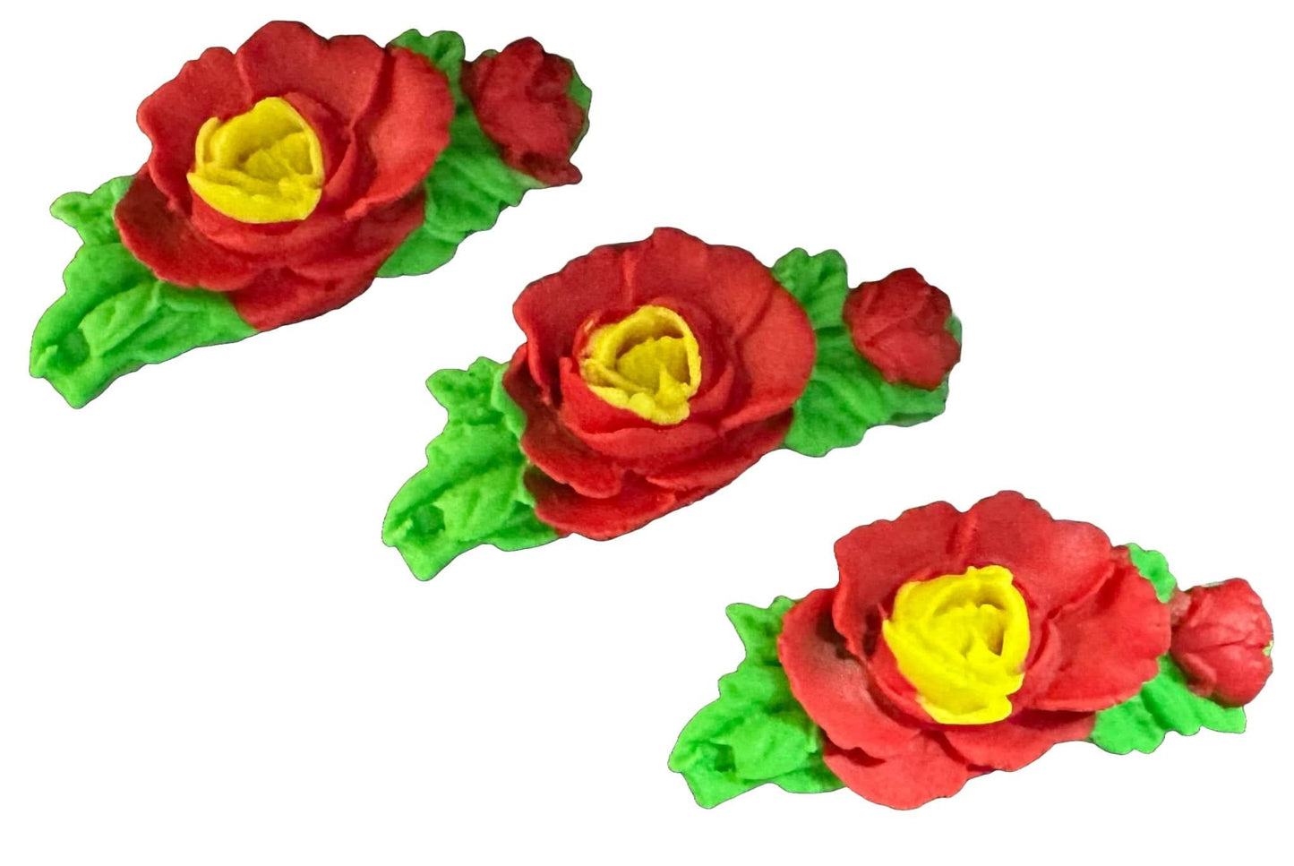 Set med 3 ätliga sockerdekorationer, rosor Dekorationer från Sugar Paste Nati Shop