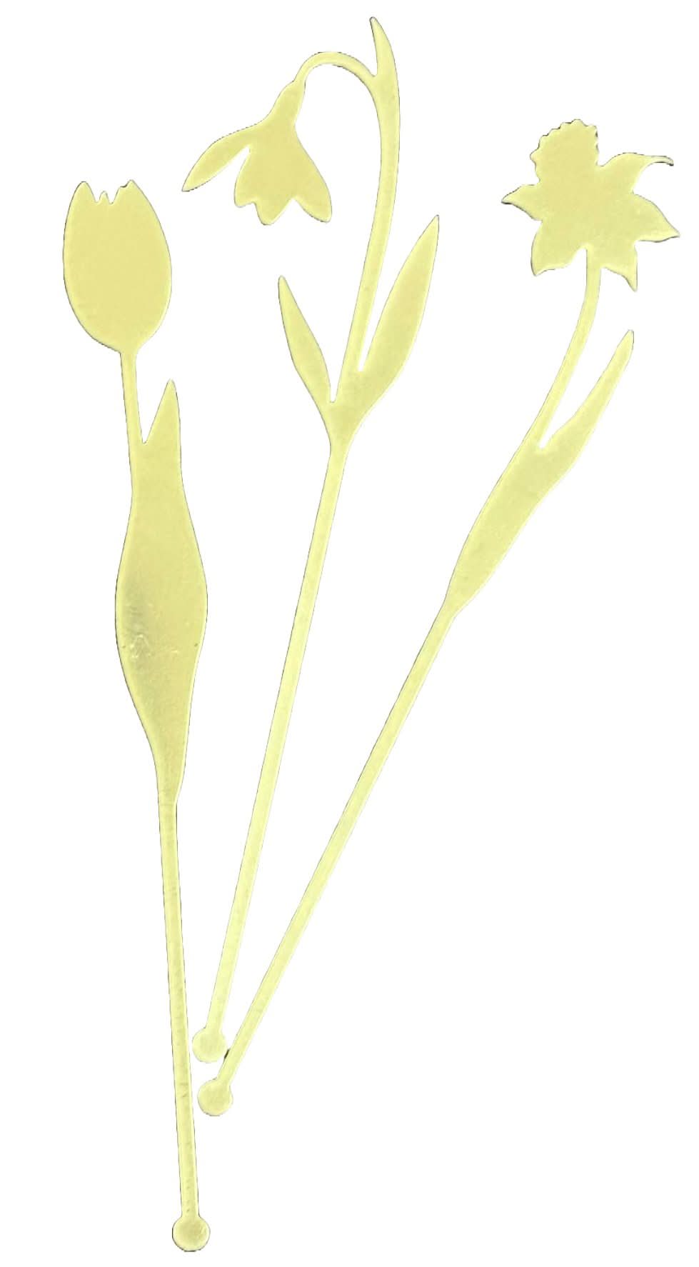 Set med 3 icke-ätbara akryldekorationer, vårblommor Nati Shop