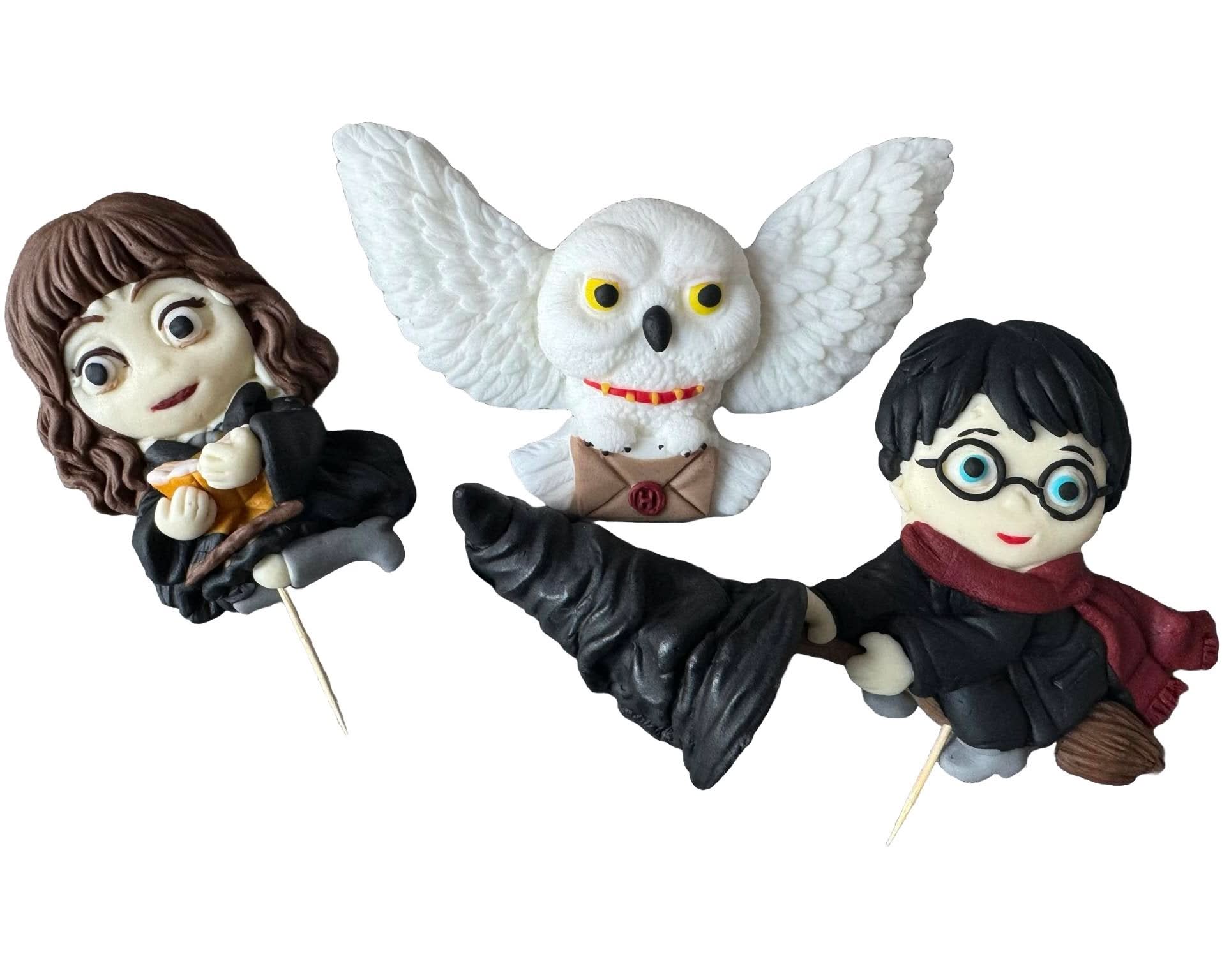 Set med 4 ätliga sockerdekorationer, Harry Potter Sugar Paste Decorations Nati Shop
