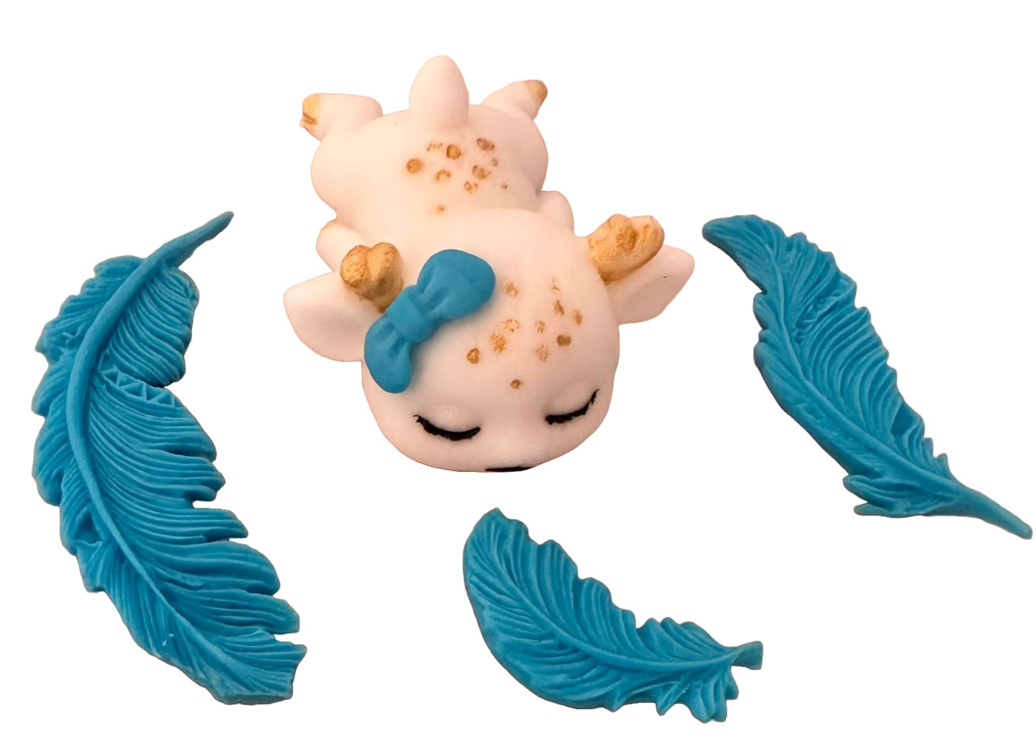 Set med 4 ätliga sockerdekorationer, Fawn-dekorationer från Sugar Paste Nati Shop