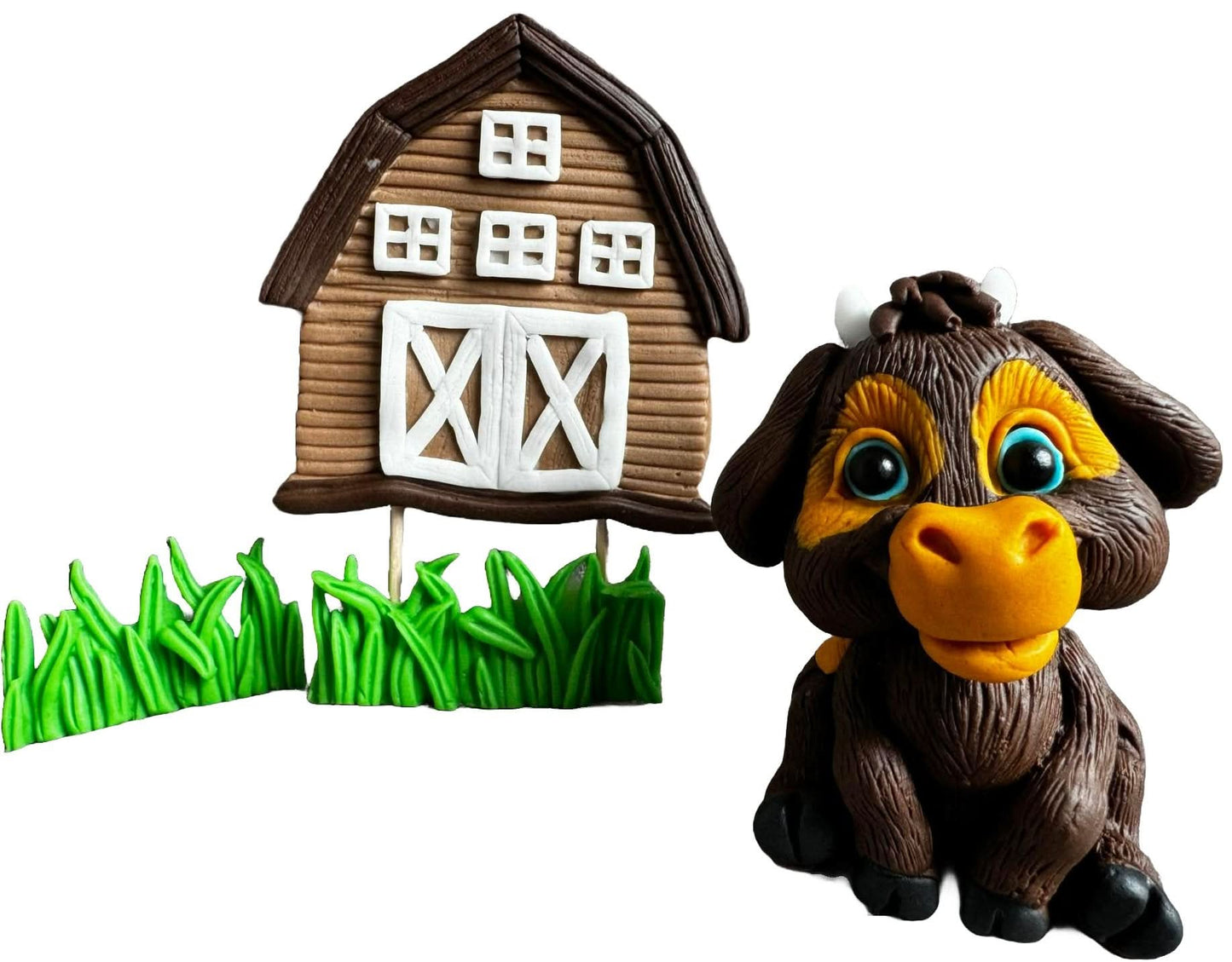 Set med 4 ätliga sockerdekorationer, Vitelul Ferdinand Sugar Paste Decorations Nati Shop