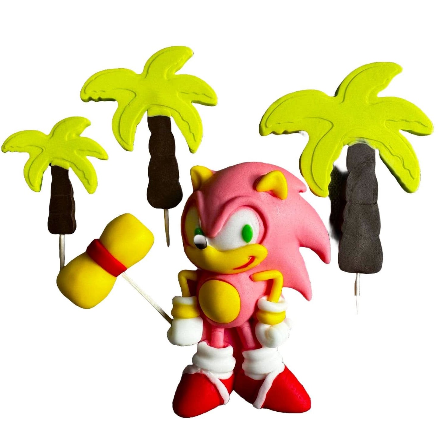 Set med 5 ätliga sockerdekorationer, Amy Rose - Sonic Sugar Paste Decorations Nati Shop