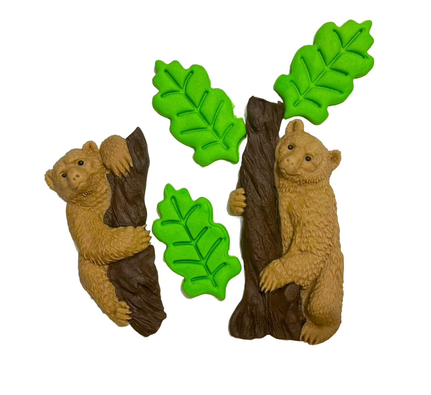 Set med 5 ätliga sockerdekorationer, Björnar i skogen Sugar Paste Decorations Nati Shop