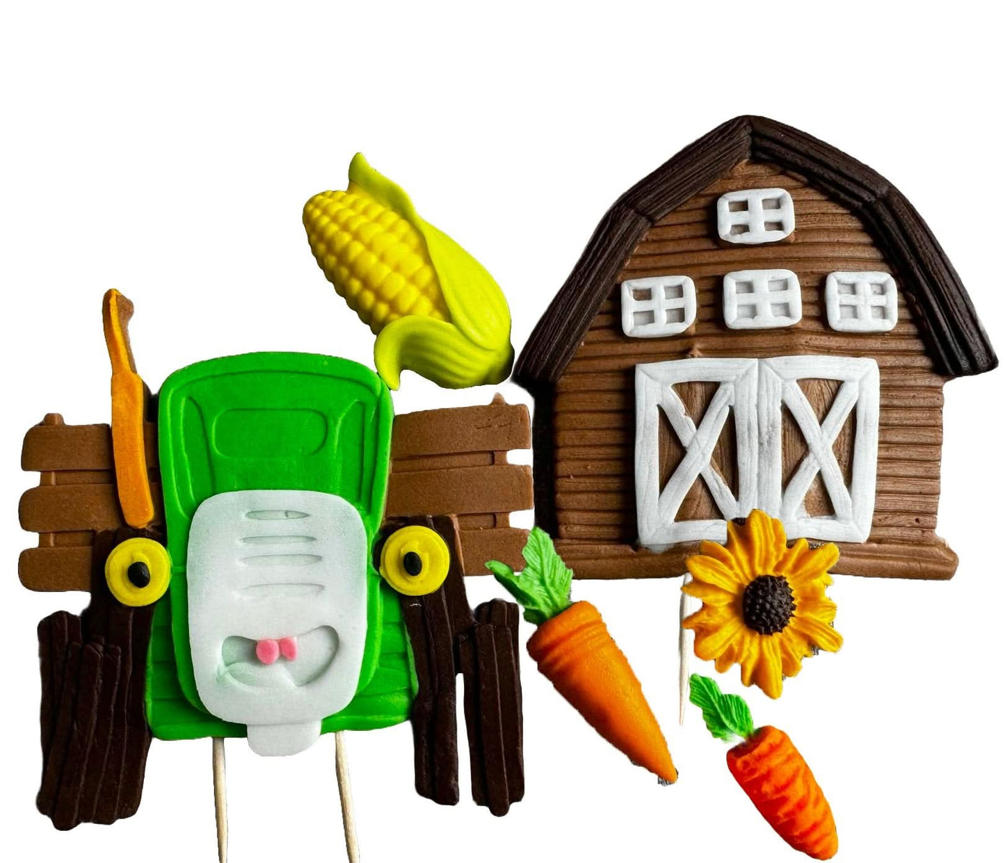 Set med 6 ätliga sockerdekorationer, Ferma Sugar Paste Decorations Nati Shop