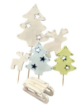 Set med 6 ätliga sockerdekorationer, Winter Sugar Paste Decorations Nati Shop