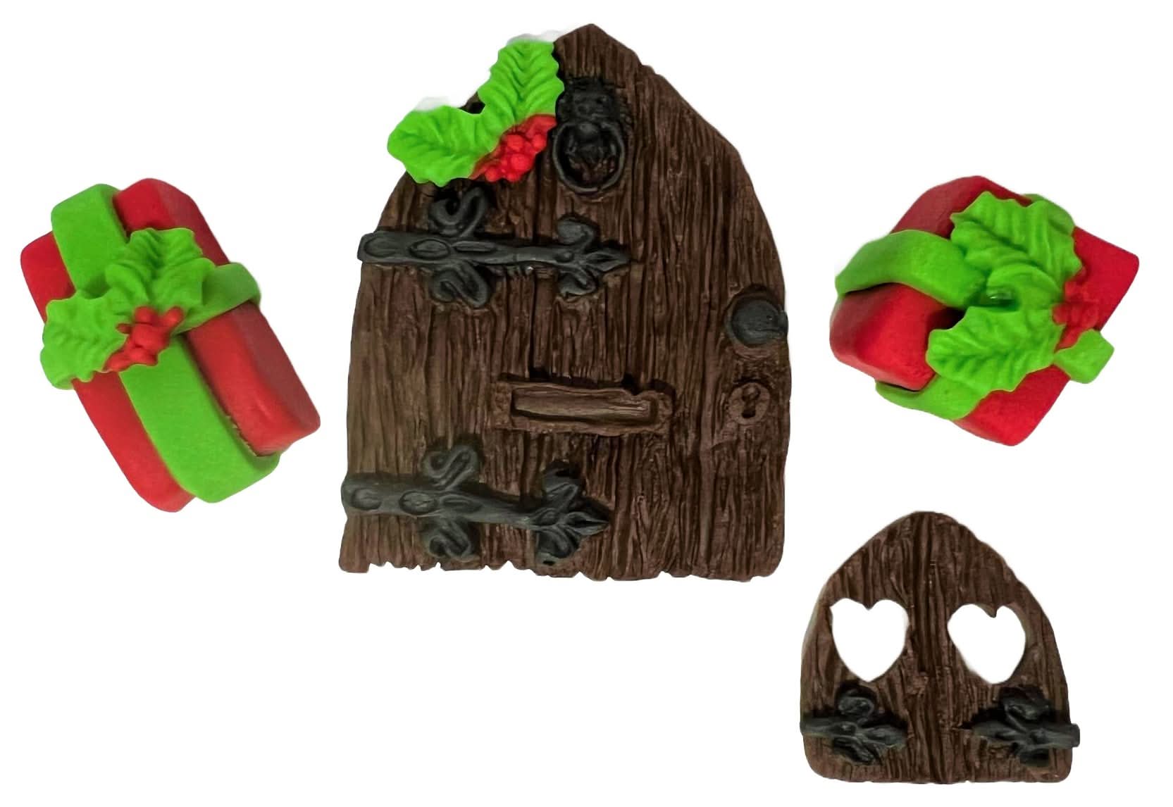 Set med ätliga sockerdekorationer, julsockerpastadekorationer Nati Shop