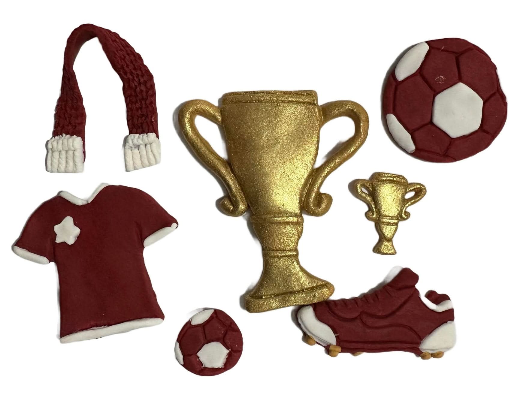 Set med ätliga sockerdekorationer, fotbollssockerpastadekorationer Nati Shop