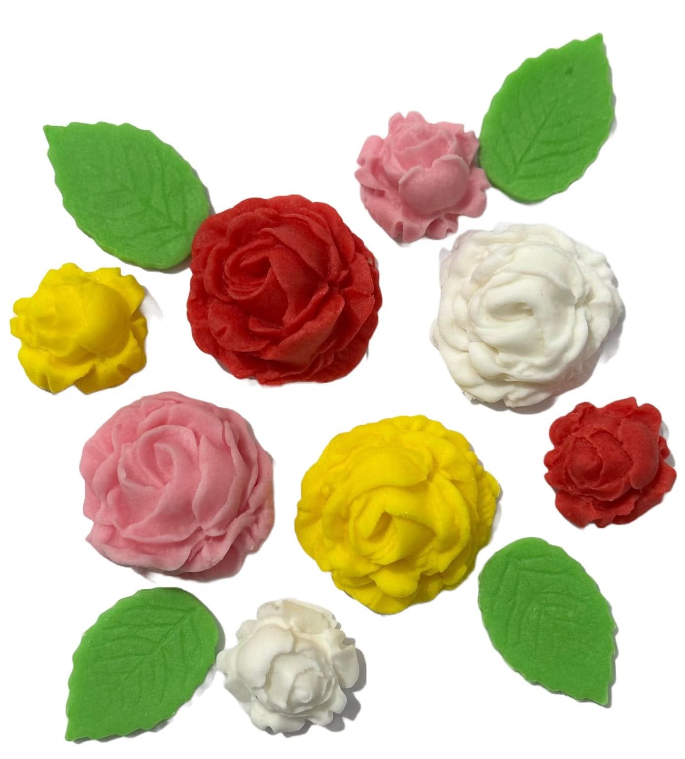 Set med ätliga sockerdekorationer, rosor Dekorationer från Sugar Paste Nati Shop