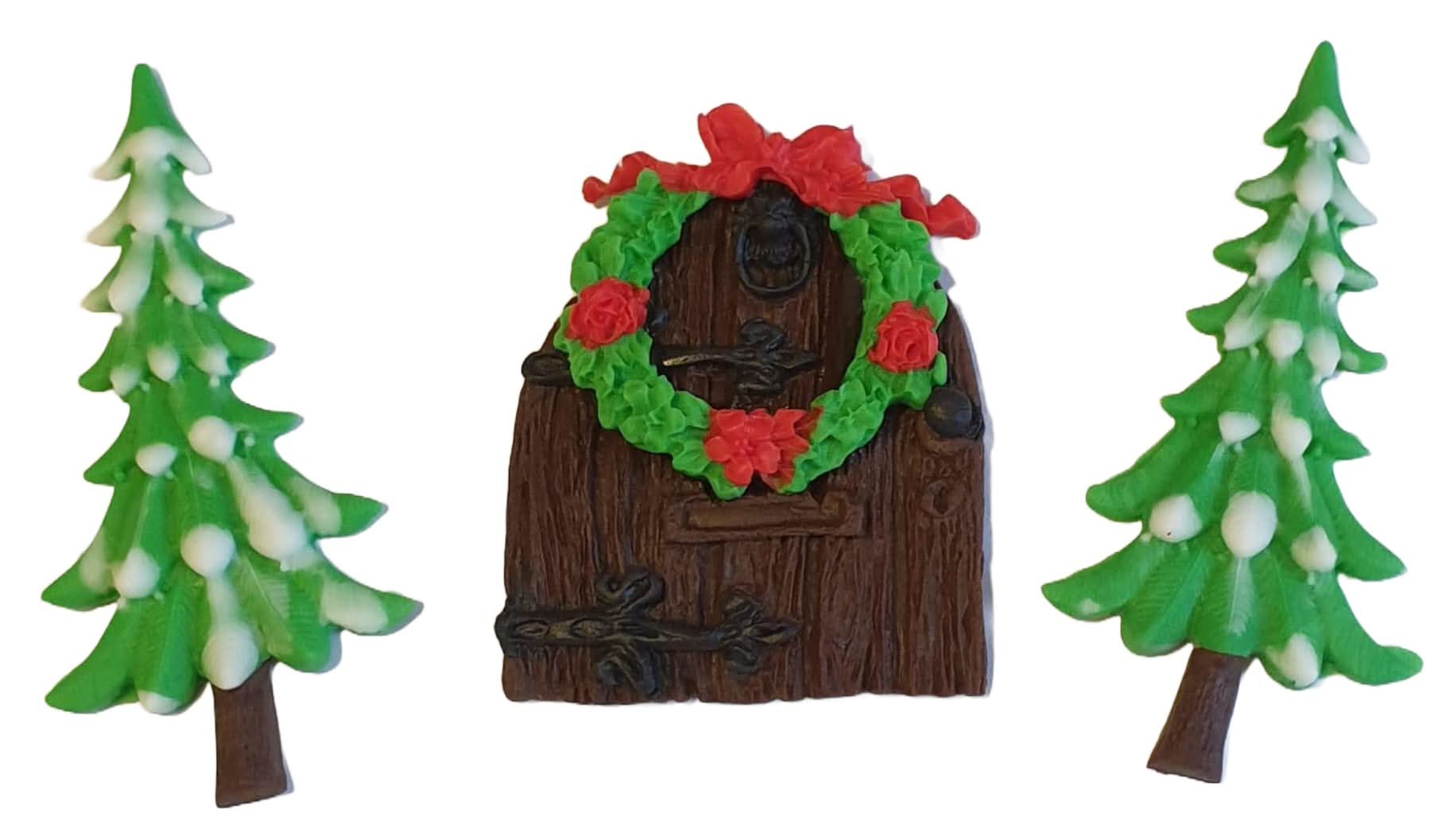 Uppsättning sockerdekorationer, julsockerpastadekorationer Nati Shop