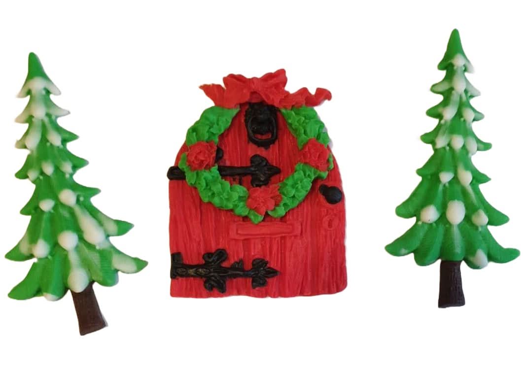 Uppsättning sockerdekorationer, julsockerpastadekorationer Nati Shop