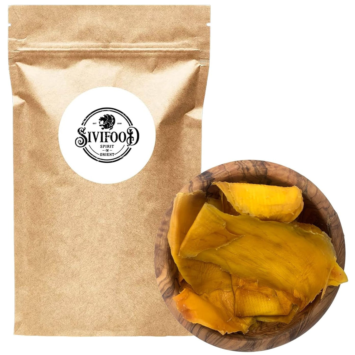 SIVIFOOD torkad mango 1 kg - strimlor av torkad mango exotisk torkad frukt osvavelad utan tillsatt socker naturlig naturlig vegan rik på vitaminer torkad mango vitaminiserad frukt mellanmål 1000g Dehydrerade produkter Naty Shop 1000G