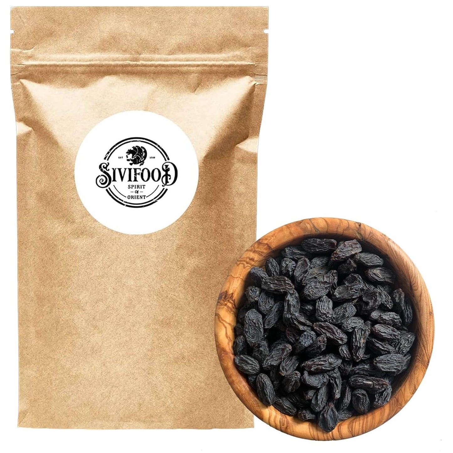 SIVIFOOD jumbo svarta sultanas 300g - högsta kvalitet stora läckra svarta sultaner naturligt torkade söta fruktiga druvor osavlad osötad osötad osötad olja fri inga tillsatser Kishmish Dehydrerade produkter Naty Shop 300G
