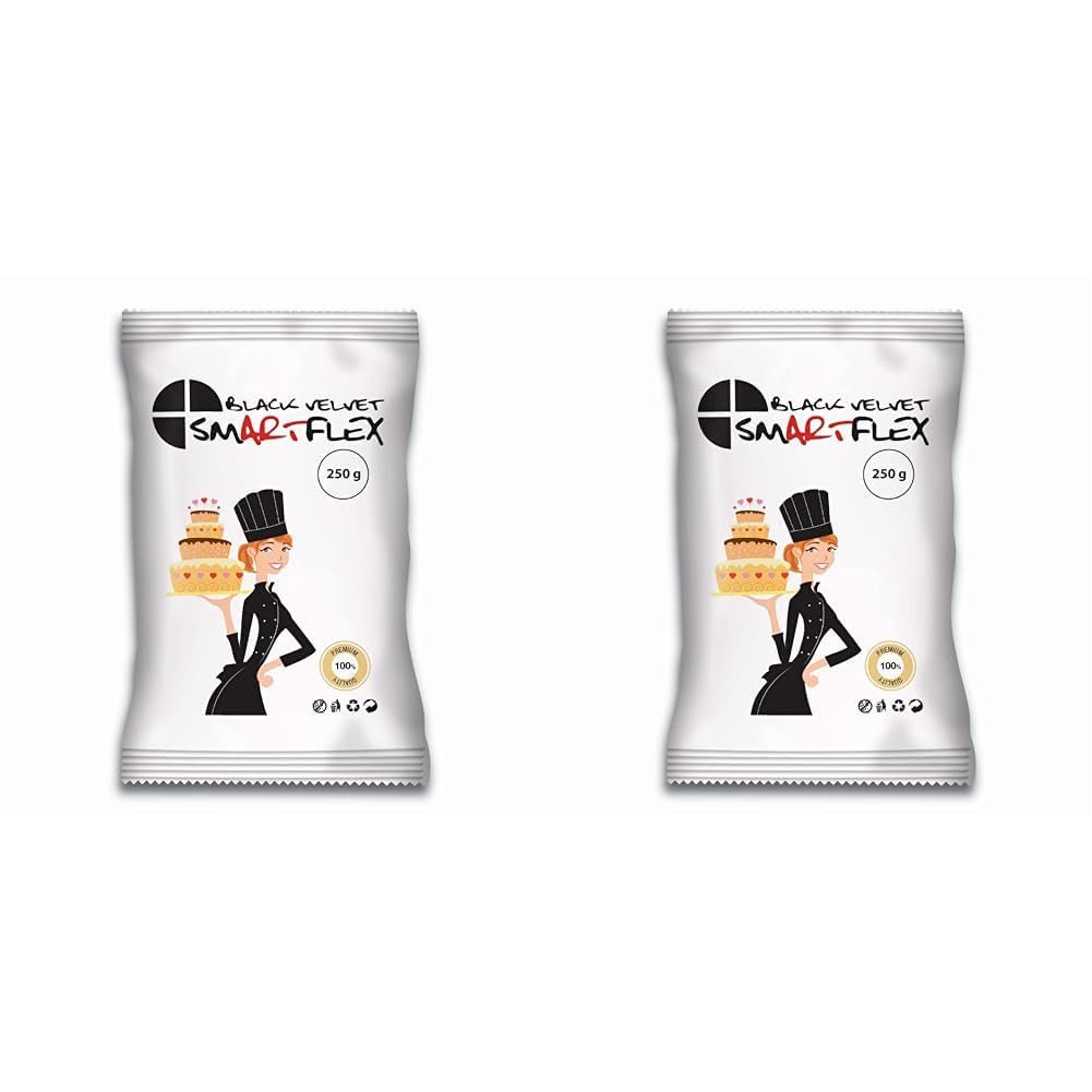 SmartFlex Fondant Black Velvet, 250 g (förpackning med 2) Sugar Paste Naty Shop Standardtitel