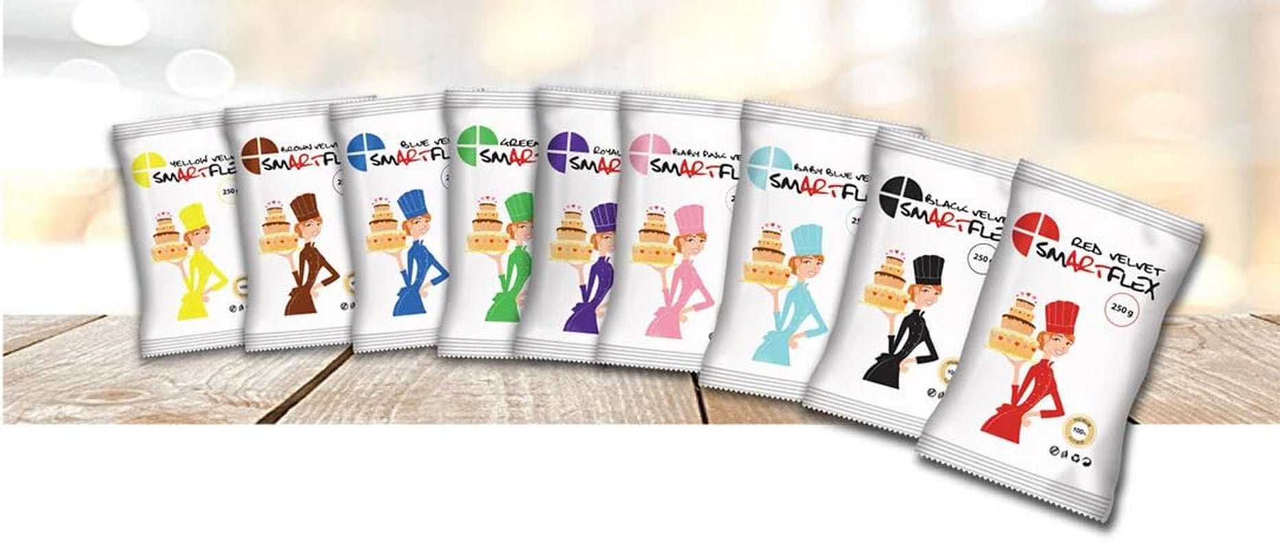 SmartFlex Fondant Green Velvet, 250 g (förpackning med 2) Naty Shop sockerpasta