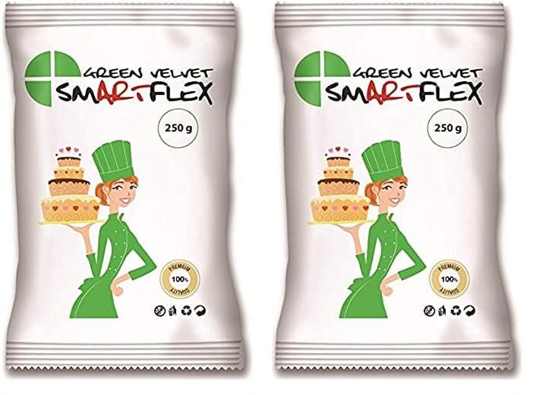 SmartFlex Fondant Green Velvet, 250 g (förpackning med 2) Sugar Paste Naty Shop Standardtitel