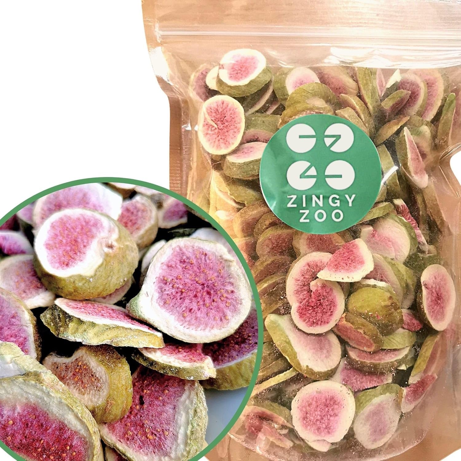 Frystorkade fikon 100 % naturliga torkade fikon | Inget tillsatt socker Hälsosamt frystorkat godis | Frystorkade frukter Frystorkade fikon | ZingyZoo (100g) Dehydrerade produkter Naty Shop 500G