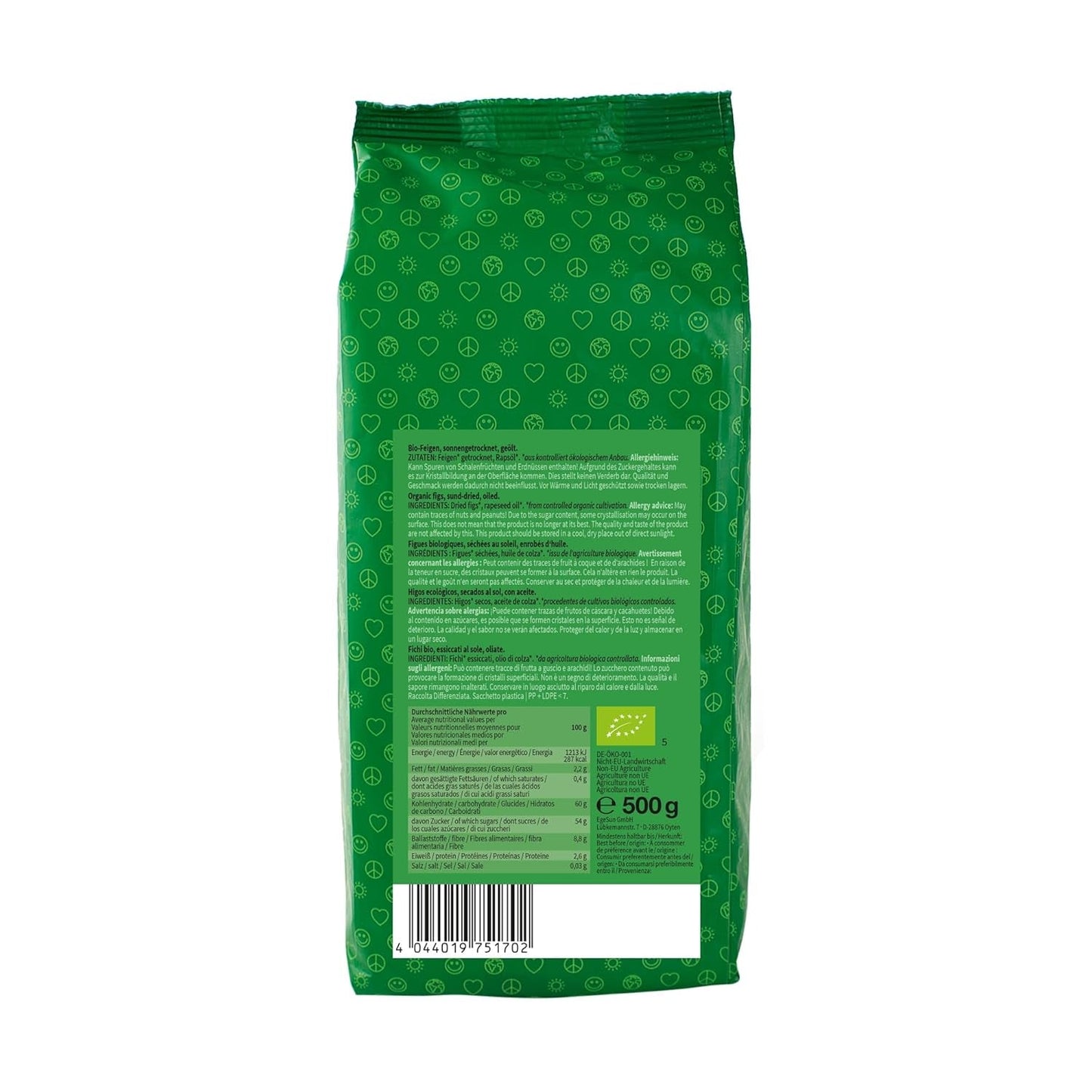 Mundo Feliz torkade fikon från ekologisk odling, 2 x 500 g Naty Shop torkade produkter
