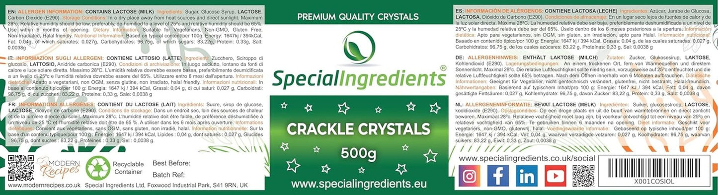 Specialingredienser Crackle Crystals Crackle 500g Högsta kvalitet, icke-GMO, perfekt för kakor, godis och glass Sugar Paste Naty Shop