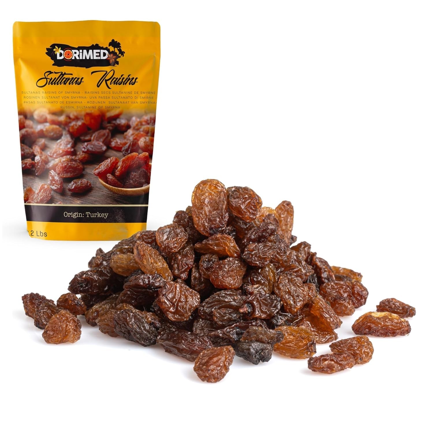 Sultanas russin 1kg | Smyrna russin | Sultanas torkade russin från Izmir | 100 % av turkiskt ursprung | Kvalitetssnacks | i Kostfiber från torkade druvor | Dehydrerade produkter Naty Shop Standardtitel
