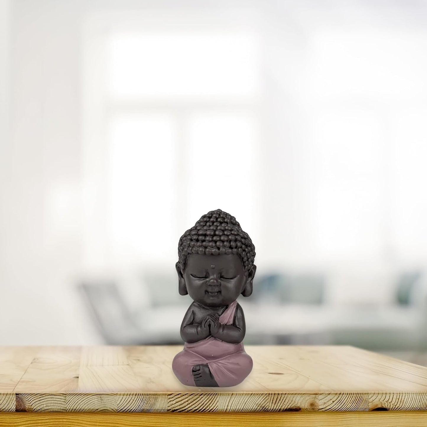 Baby Buddha Pink Toga statyett - Inspirerande och glad figur - Positiv talisman Koncentration - Söt och andlig presentidé - H 7 cm - Zen'Light Statyetter och skulpturer Naty Shop
