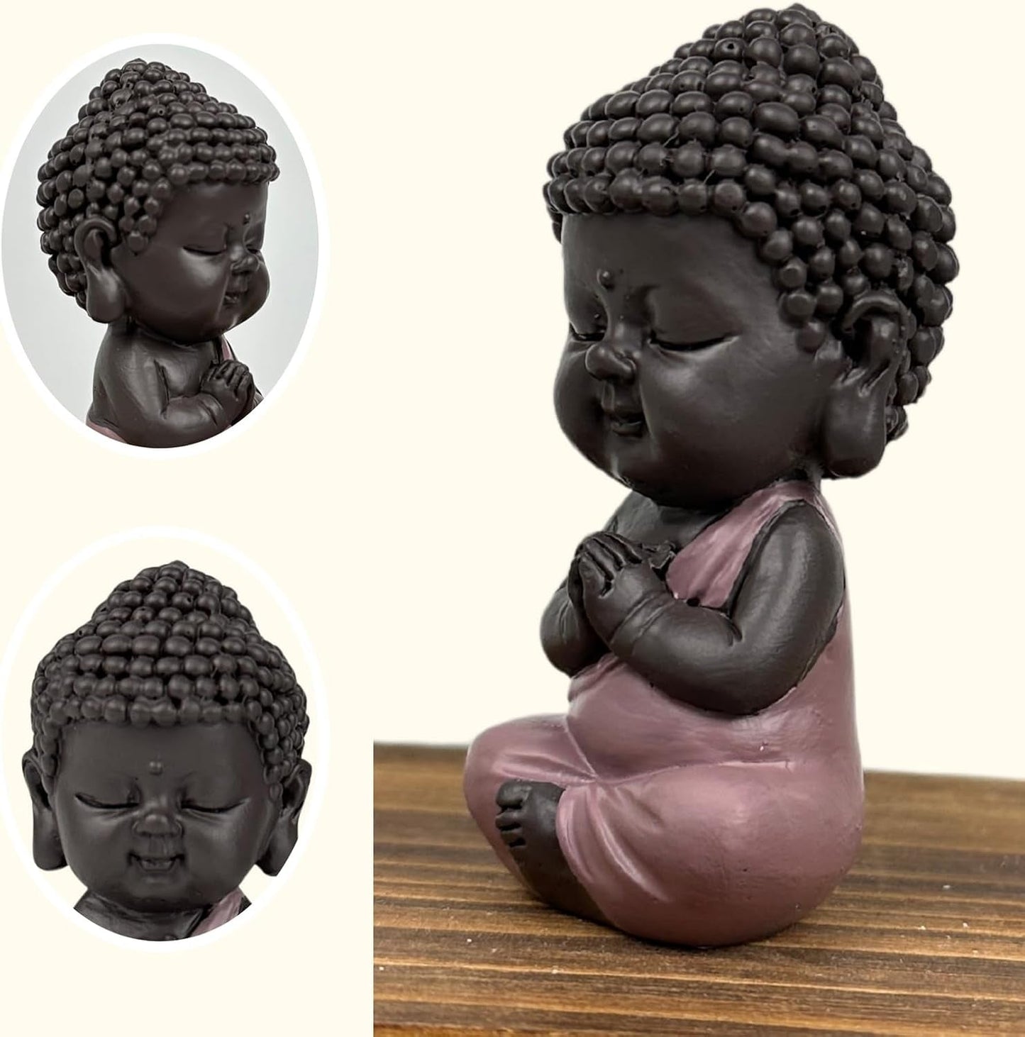 Baby Buddha Pink Toga statyett - Inspirerande och glad figur - Positiv talisman Koncentration - Söt och andlig presentidé - H 7 cm - Zen'Light Statyetter och skulpturer Naty Shop