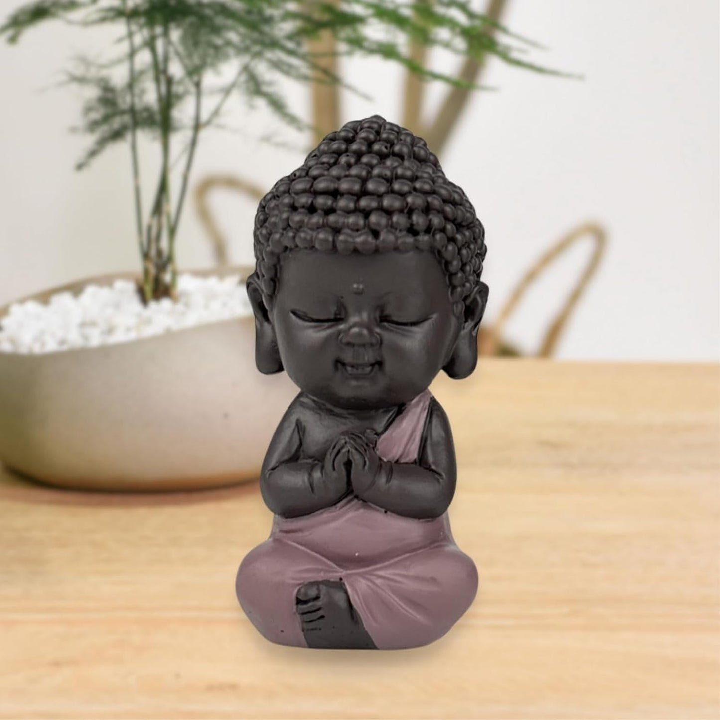 Baby Buddha Pink Toga statyett - Inspirerande och glad figur - Positiv talisman Koncentration - Söt och andlig presentidé - H 7 cm - Zen'Light Statyetter och skulpturer Naty Shop