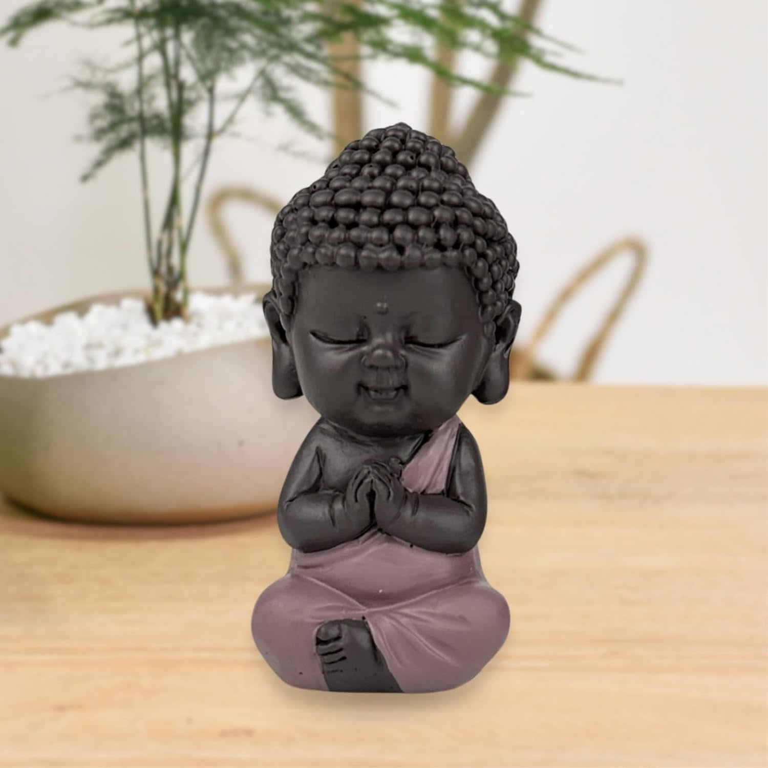 Baby Buddha Pink Toga statyett - Inspirerande och glad figur - Positiv talisman Koncentration - Söt och andlig presentidé - H 7 cm - Zen'Light Statyetter och skulpturer Naty Shop