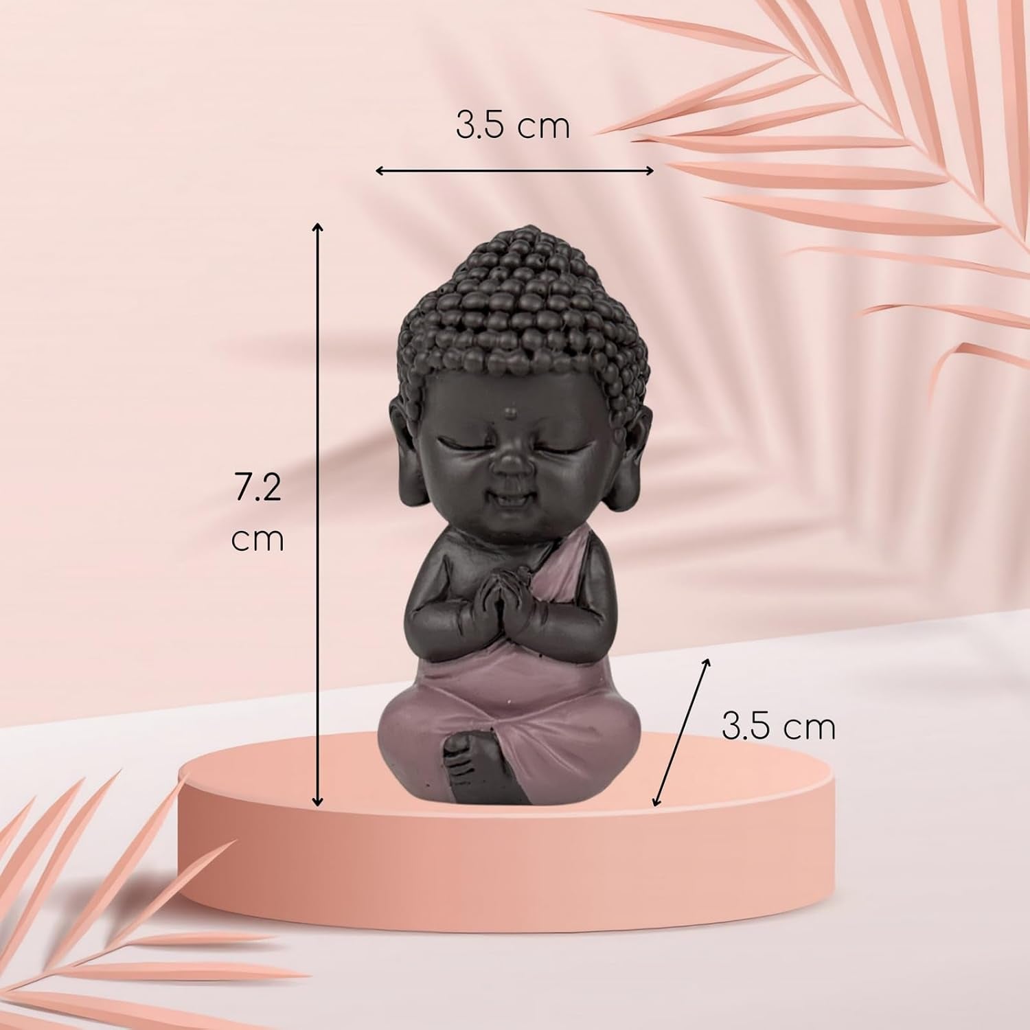 Baby Buddha Pink Toga statyett - Inspirerande och glad figur - Positiv talisman Koncentration - Söt och andlig presentidé - H 7 cm - Zen'Light Statyetter och skulpturer Naty Shop