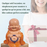 Skrattande Buddhastaty med radband - Inspirerande och glad figur - Lucky talisman full av positivitet - Söt och andlig presentidé - -H 10 cm - Zen'Light Statyer och skulpturer Naty Shop
