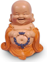 Skrattande Buddhastaty med radband - Inspirerande och glad figur - Lucky talisman full av positivitet - Söt och andlig presentidé - -H 10 cm - Zen'Light Statyer och skulpturer Naty Shop Standardtitel