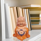 Skrattande Buddhastaty med radband - Inspirerande och glad figur - Lucky talisman full av positivitet - Söt och andlig presentidé - -H 10 cm - Zen'Light Statyer och skulpturer Naty Shop