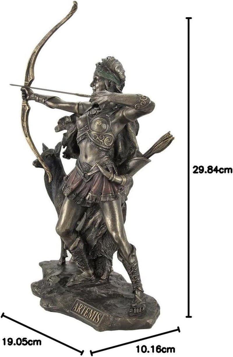Bronsstaty av jaktens gudinna och den vilda Naty Shop statyetter och skulpturer