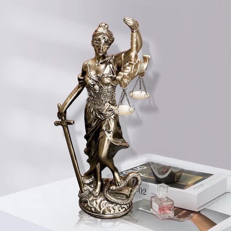 Lady Justice Statue 30,5 cm Rättvisestaty Rättvisa Gudinna Rättvisa Skulptur Grekisk-romersk ängel Rättvisa Blind statyer för inredning Statyetter och skulpturer Naty Shop