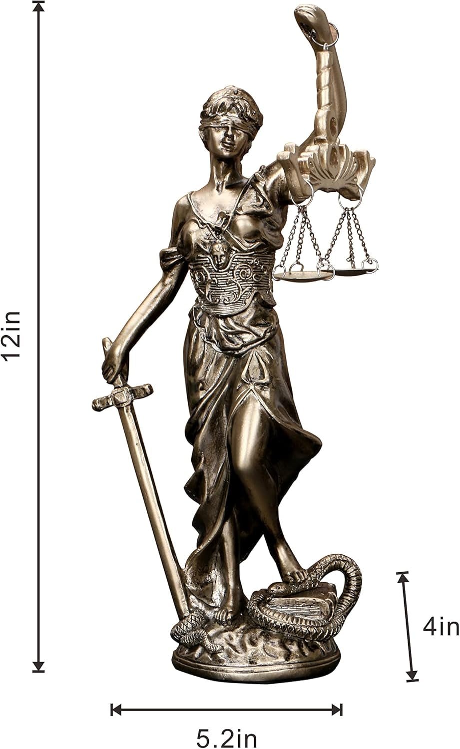Lady Justice Statue 30,5 cm Rättvisestaty Rättvisa Gudinna Rättvisa Skulptur Grekisk-romersk ängel Rättvisa Blind statyer för inredning Statyetter och skulpturer Naty Shop
