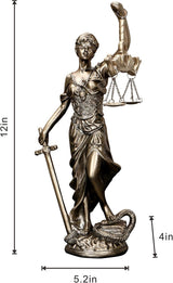 Lady Justice Statue 30,5 cm Rättvisestaty Rättvisa Gudinna Rättvisa Skulptur Grekisk-romersk ängel Rättvisa Blind statyer för inredning Statyetter och skulpturer Naty Shop