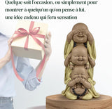 Staty 3 Laughing Buddhas - Se ingenting - Hör ingenting - Säg ingenting - Baby Buddha Symbolisk ensemble - Fredlig och glad stämning - Zen dekor -H 18 cm - Zen'Light Statyetter och skulpturer Naty Shop