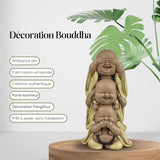 Staty 3 Laughing Buddhas - Se ingenting - Hör ingenting - Säg ingenting - Baby Buddha Symbolisk ensemble - Fredlig och glad stämning - Zen dekor -H 18 cm - Zen'Light Statyetter och skulpturer Naty Shop