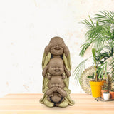 Staty 3 Laughing Buddhas - Se ingenting - Hör ingenting - Säg ingenting - Baby Buddha Symbolisk ensemble - Fredlig och glad stämning - Zen dekor -H 18 cm - Zen'Light Statyetter och skulpturer Naty Shop