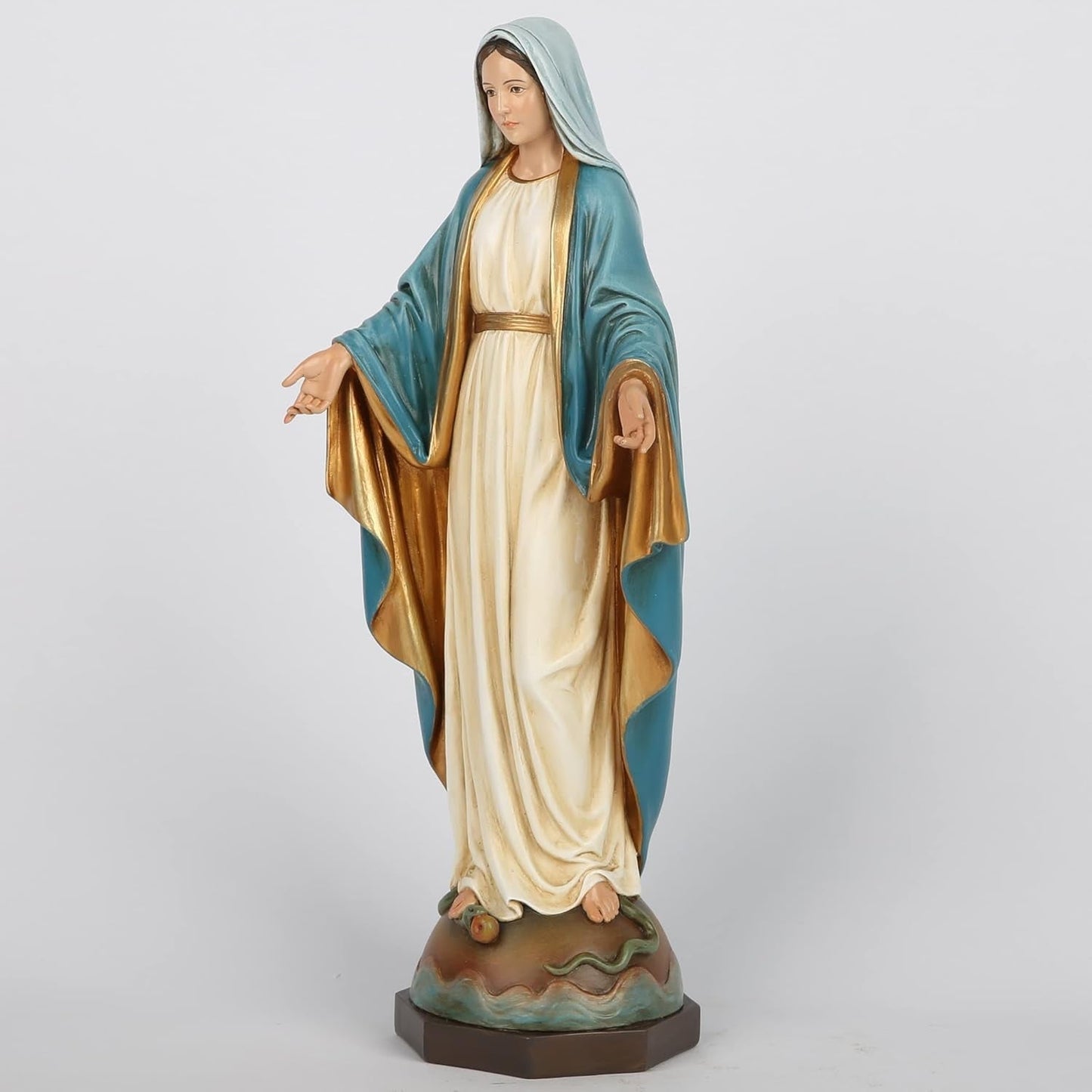 BC Catholic Our Lady of Grace Staty Jungfru Maria Altarfigur Religiös present till mamma Katolsk hemdekorationer 34,3 cm Höjd Handmålad av BuildClassic (Elegant) Naty Shop Statyer & skulpturer