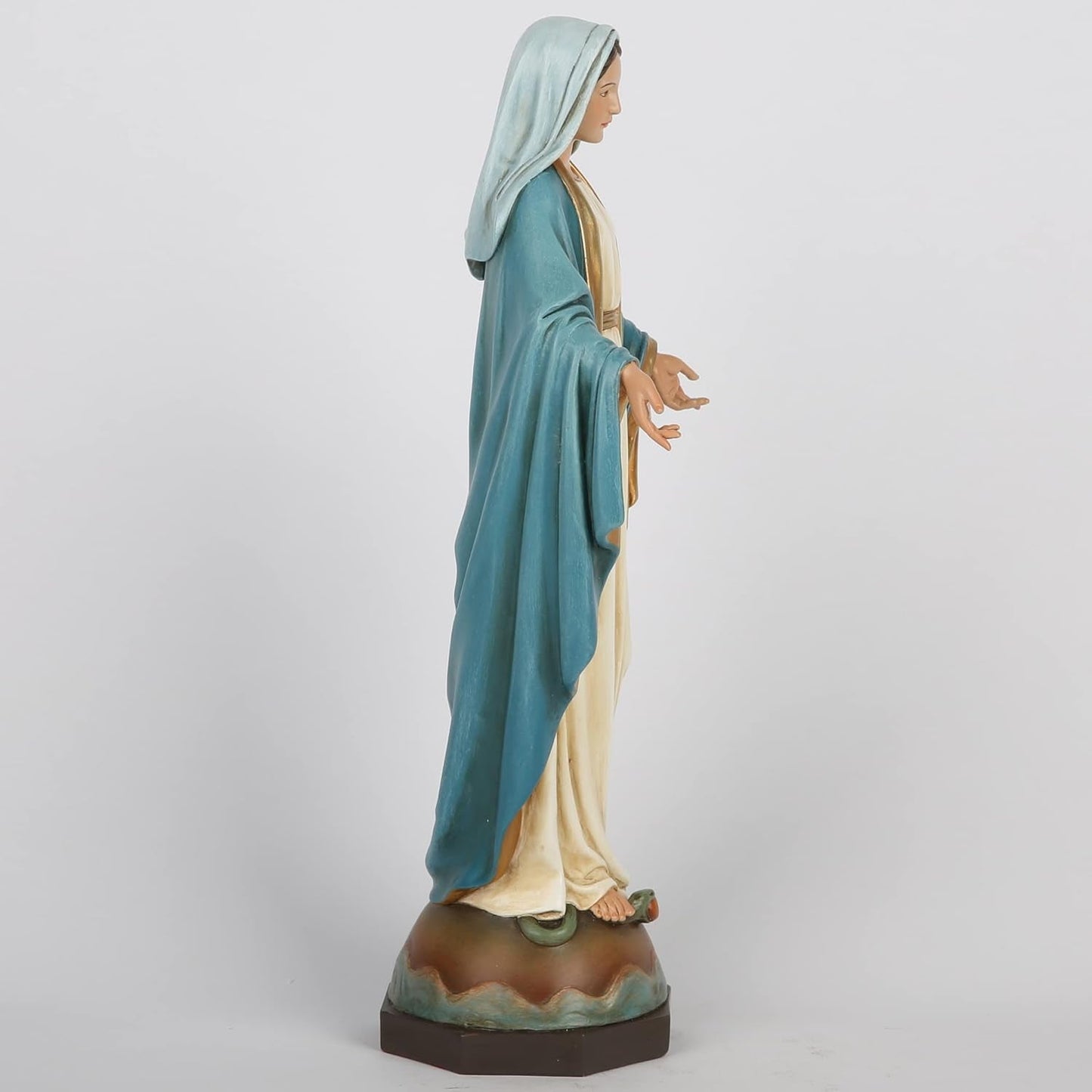 BC Catholic Our Lady of Grace Staty Jungfru Maria Altarfigur Religiös present till mamma Katolsk hemdekorationer 34,3 cm Höjd Handmålad av BuildClassic (Elegant) Naty Shop Statyer & skulpturer