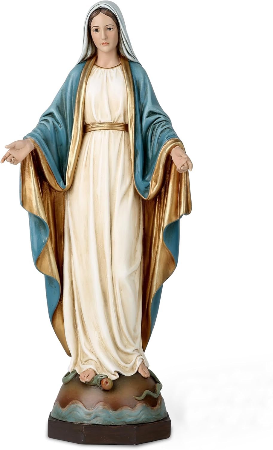 BC Catholic Our Lady of Grace Staty Jungfru Maria Altarfigur Religiös present till mamma Katolsk hemdekorationer 34,3 cm Höjd Handmålad av Buildclassic (Elegant) Naty Shop Statyer & skulpturer Elegant 14 tum H