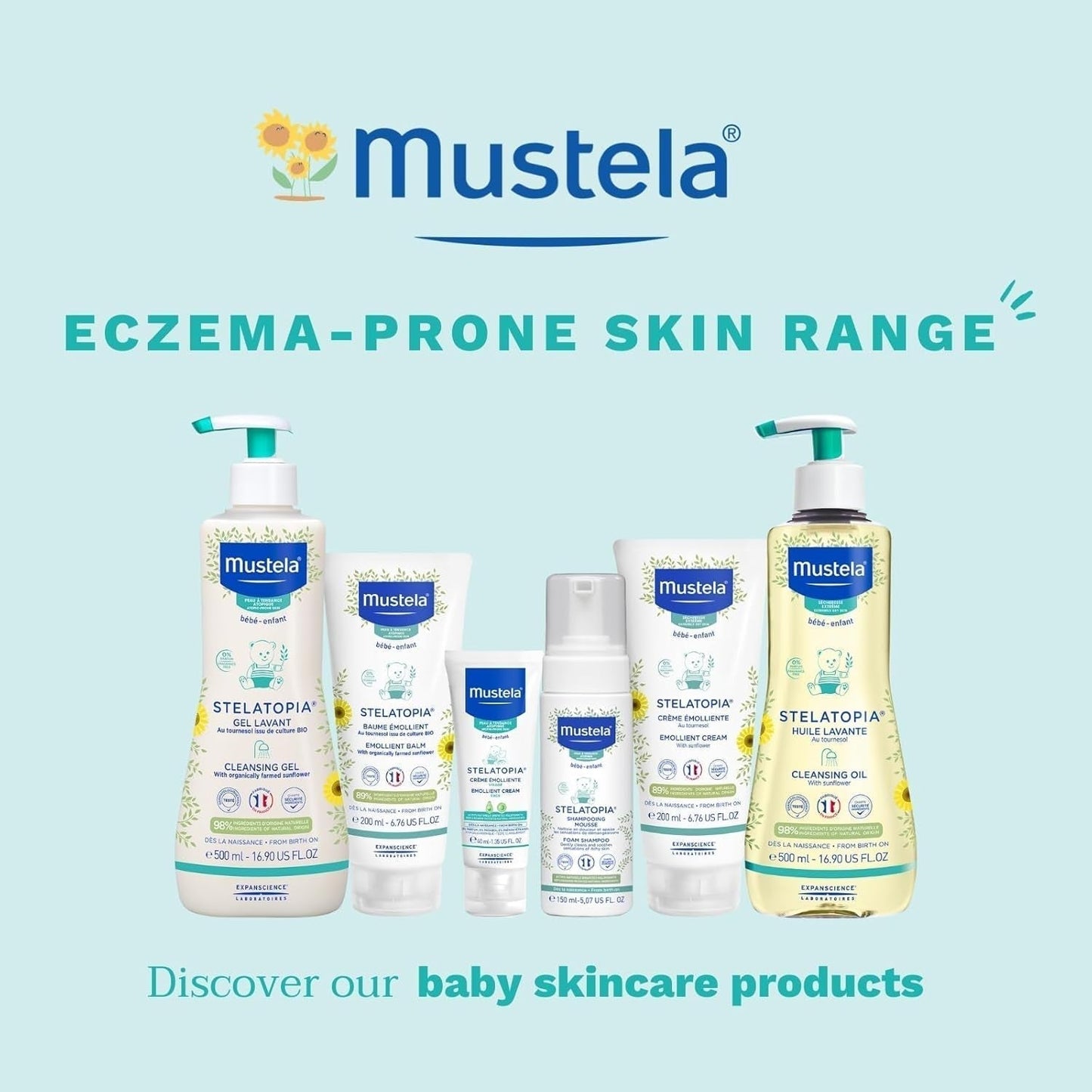 Stelatopia Shampoo Mousse för hårbotten med extrem torrhet eller atopisk dermatit, hår, bebisar, barn, hela familjen - minskar rodnad och klåda (150ml) Barn - Bad och hudvård Naty Shop