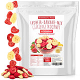 Jordgubbs-bananmix 200g - frystorkade jordgubbar och frystorkade bananer som ett läckert mellanmål i en påse Uttorkade produkter Naty Shop Standardtitel